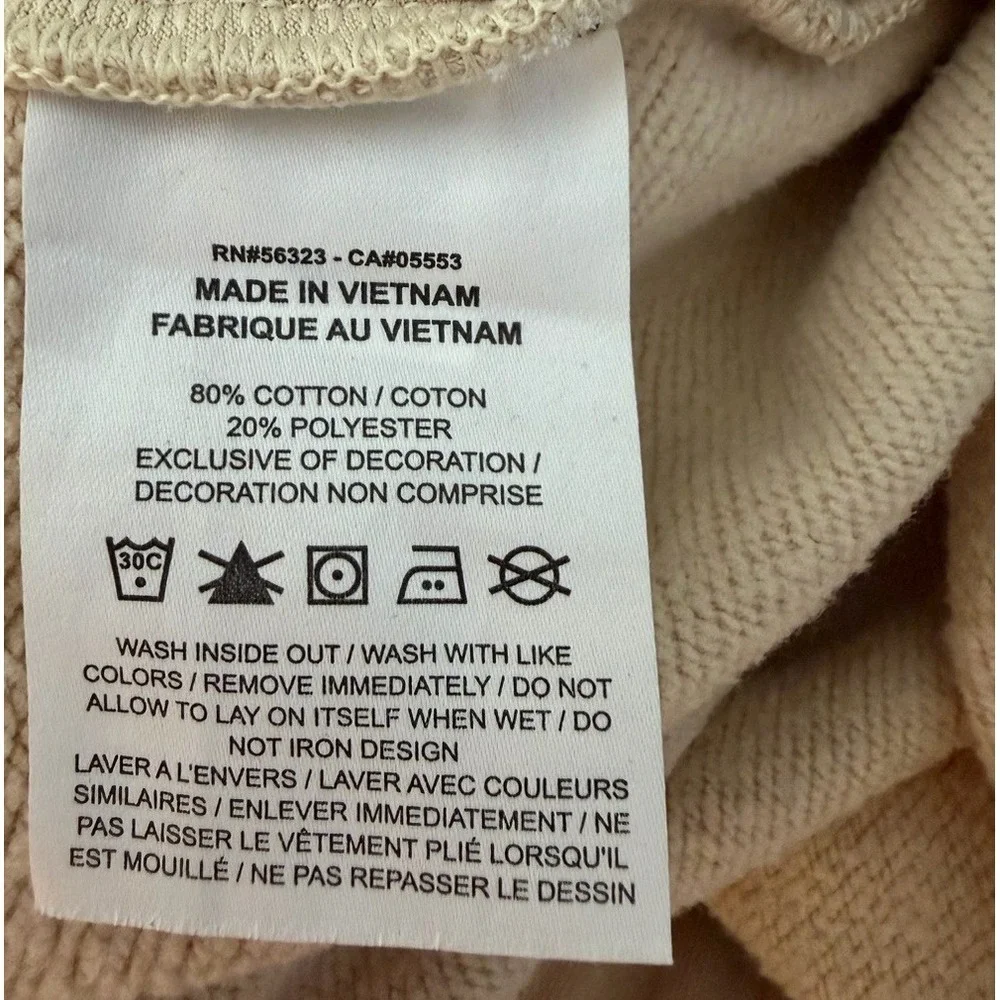 Nike Sportswear Womens Fleece Wide Leg Sweatpants Size S Tan Cream Athleisure